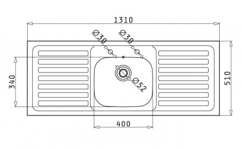 Pyramis '1300' Double Drainer Sink